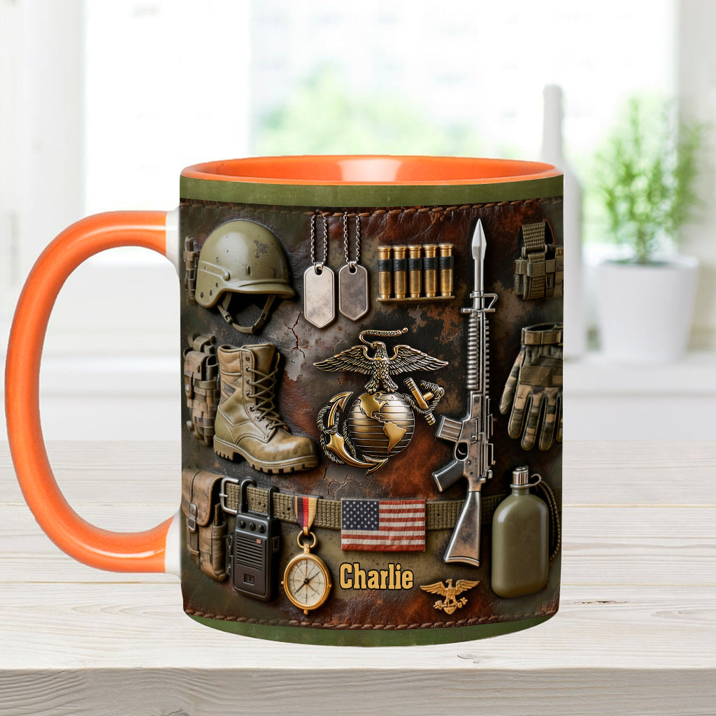 Semper Fidelis - Personalized Veteran Accent Mug & Coaster