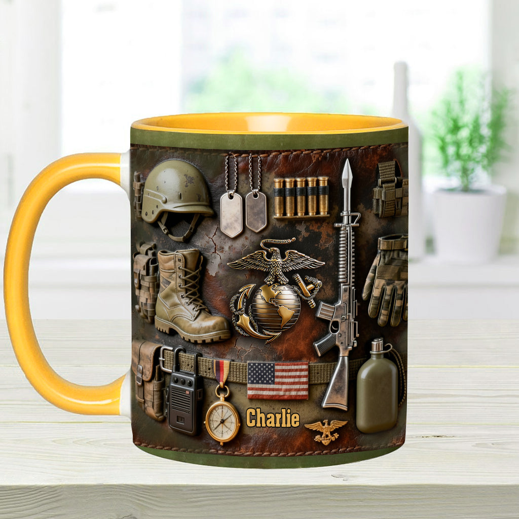 Semper Fidelis - Personalized Veteran Accent Mug & Coaster