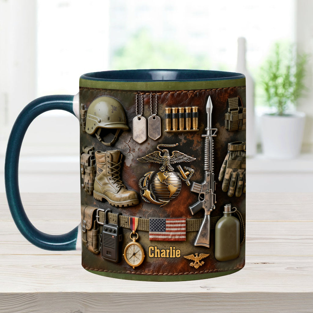 Semper Fidelis - Personalized Veteran Accent Mug & Coaster