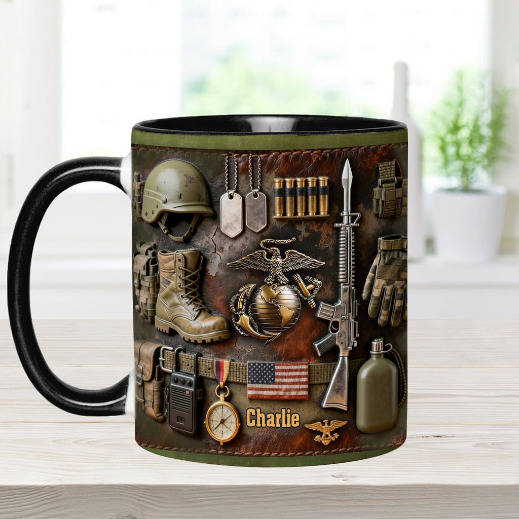 Semper Fidelis - Personalized Veteran Accent Mug & Coaster