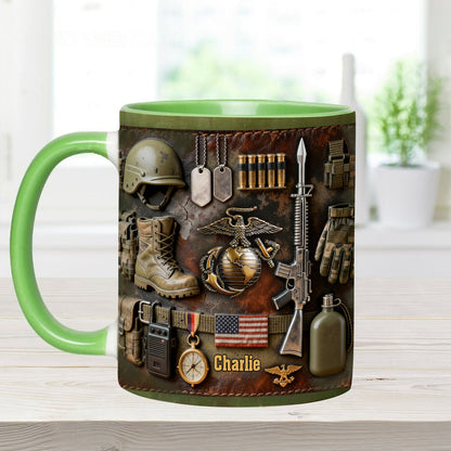 Semper Fidelis - Personalized Veteran Accent Mug & Coaster