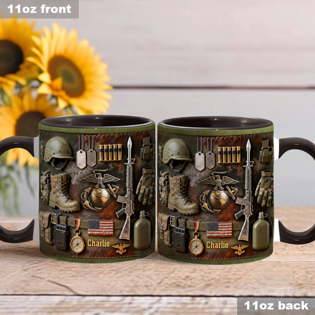 Semper Fidelis - Personalized Veteran Accent Mug & Coaster