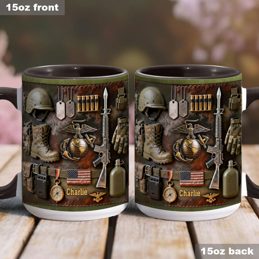 Semper Fidelis - Personalized Veteran Accent Mug & Coaster