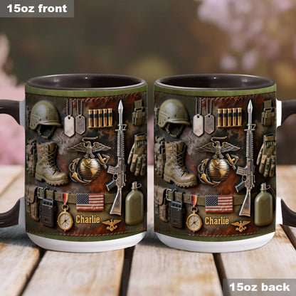 Semper Fidelis - Personalized Veteran Accent Mug & Coaster