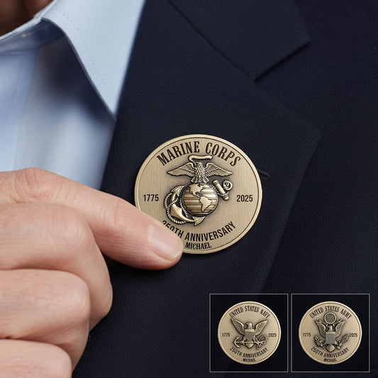 250th Anniversary Marine Corps - Personalized Veteran Pin