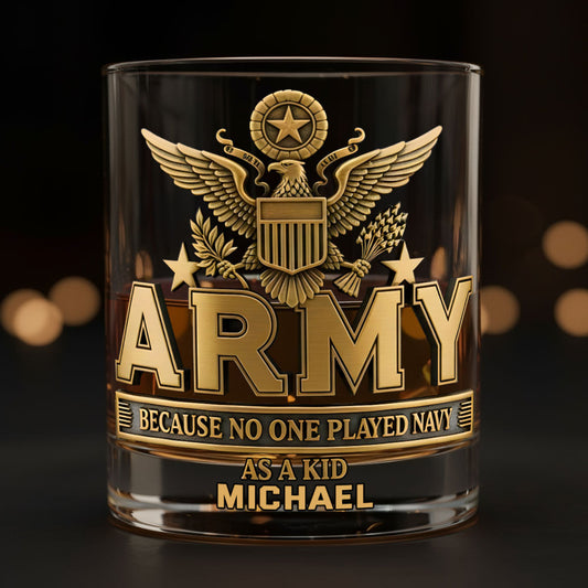 As A Kid - Personalized Veteran Whiskey Glass