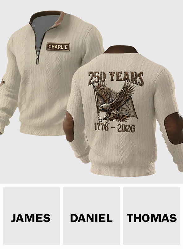 250th Anniversary Of The United States - Personalized Veteran Men Zip-Up Sweatshirt