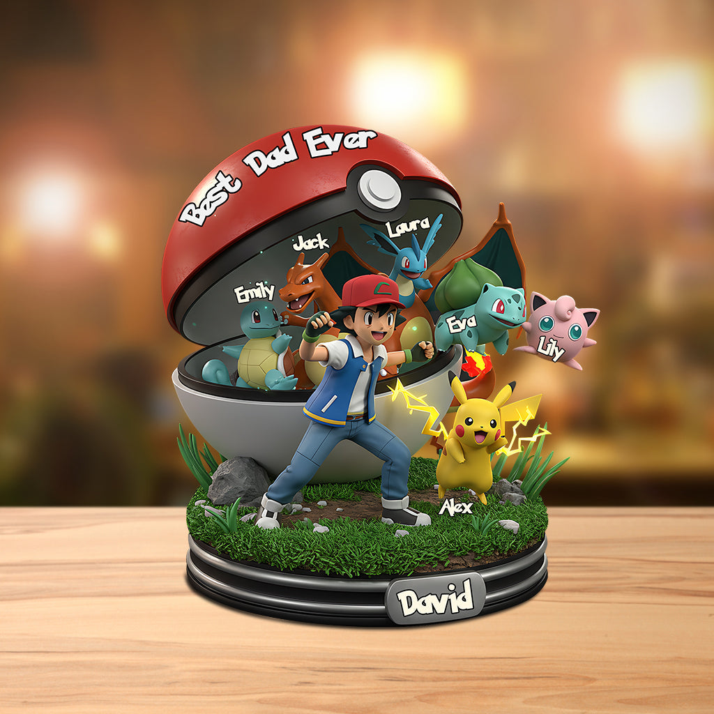 Best Dad Ever - Personalized Monster Trainer Custom Shaped Acrylic Plaque