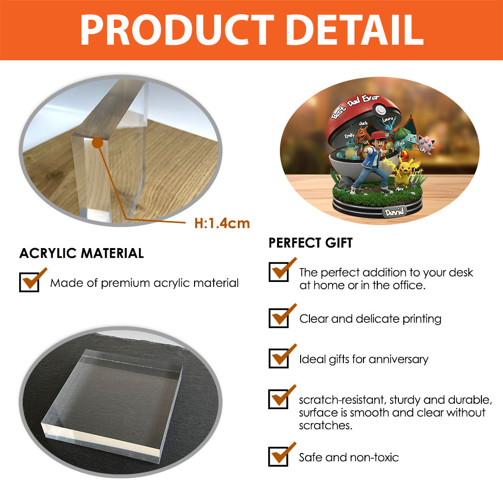 Best Dad Ever - Personalized Monster Trainer Custom Shaped Acrylic Plaque