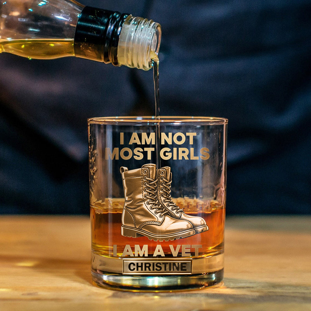 I Am A Vet - Personalized Veteran Whiskey Glass