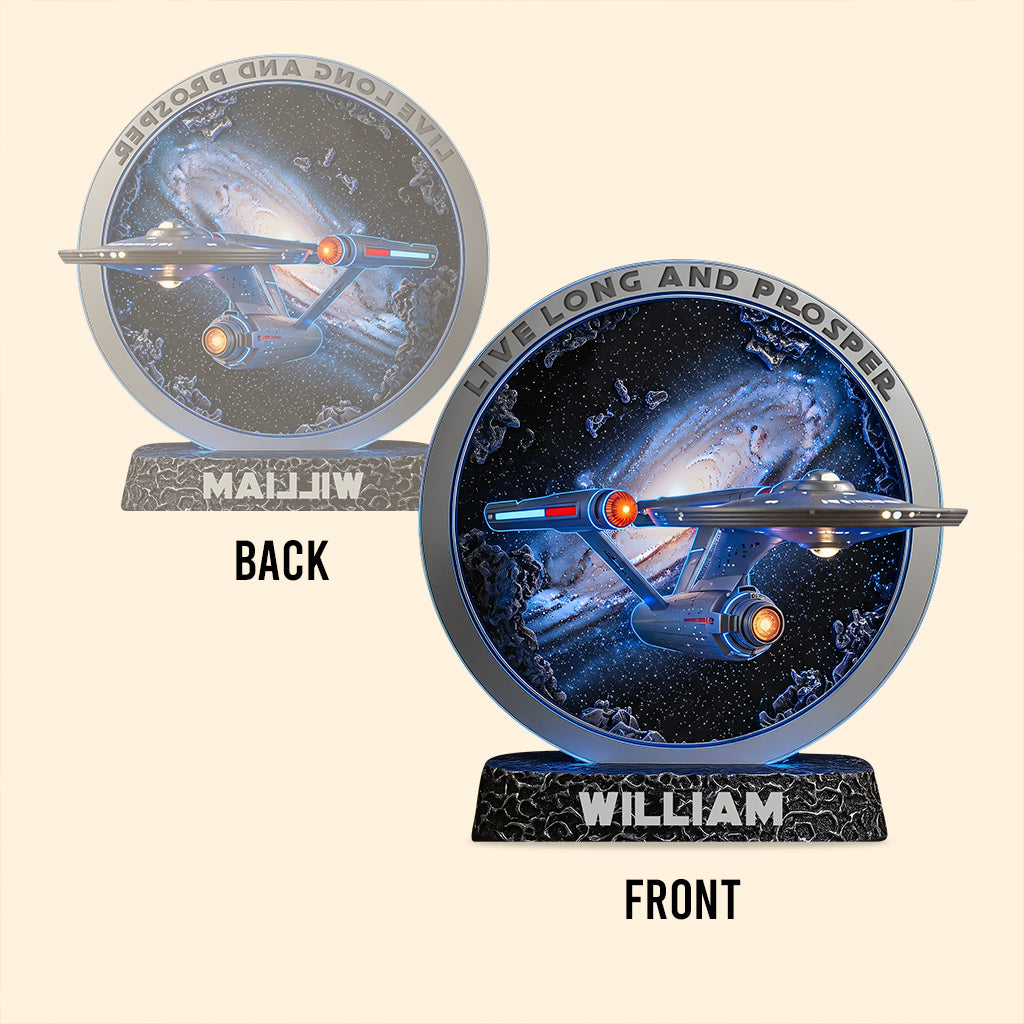 Live Long And Prosper - Personalized Star Fleet Custom Shaped Acrylic Plaque