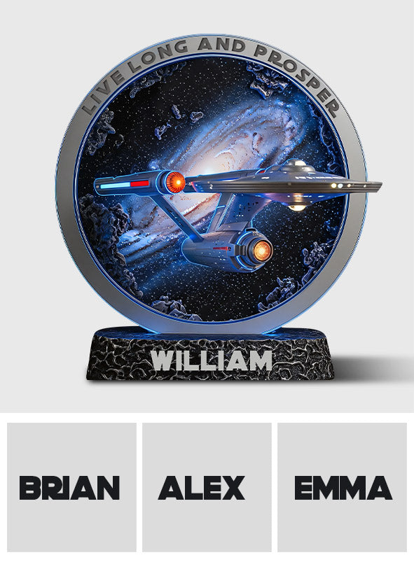 Live Long And Prosper - Personalized Star Fleet Custom Shaped Acrylic Plaque