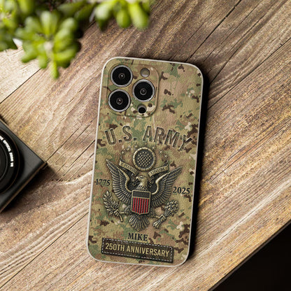 250th Anniversary - Personalized Veteran Leather Phone Case