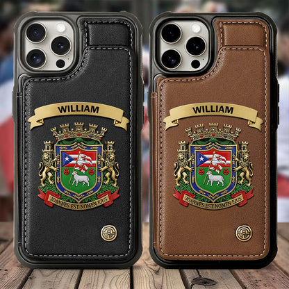 Proud Puerto Rico, Joannes Est Nomen Ejus - Personalized Expats Wallet Phone Case