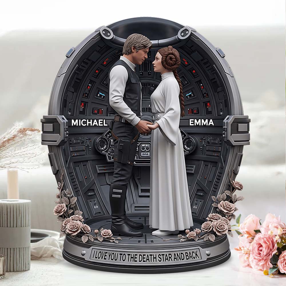 I Love You To The Death Star And Back - Personalized The Force Custom Shaped Acrylic Plaque