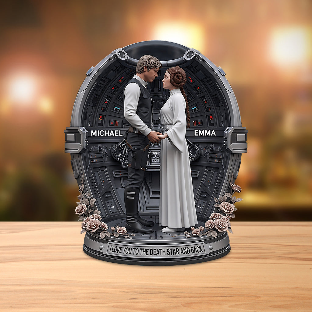 I Love You To The Death Star And Back - Personalized The Force Custom Shaped Acrylic Plaque