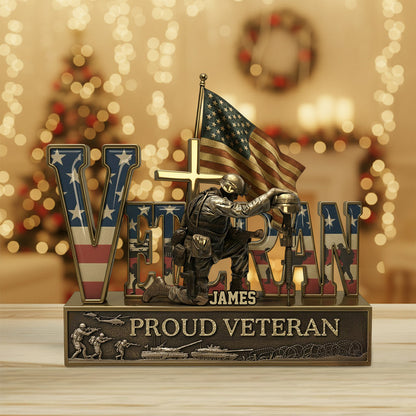 Strong Veteran Plaque - Personalized Veteran Custom Shaped Acrylic Plaque