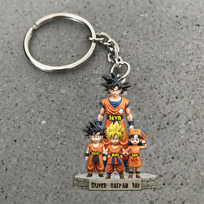 Strong Papa - Personalized Seven Balls Custom Shaped Keychain