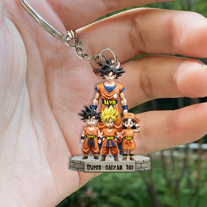 Strong Papa - Personalized Seven Balls Custom Shaped Keychain