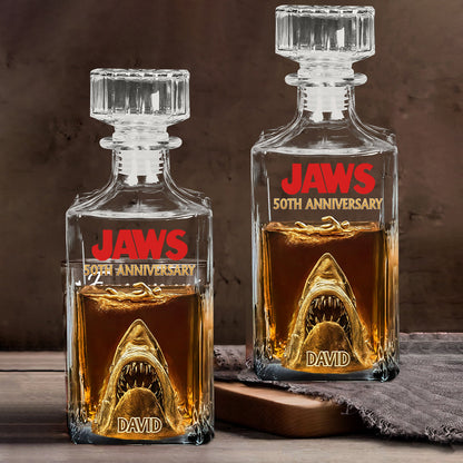 50th Anniversary Scary Shark - Personalized Whiskey Glass