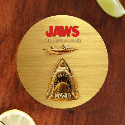 50th Anniversary Scary Shark - Personalized Whiskey Glass