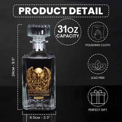 250 Years of Freedom We The People - Personalized Veteran Whiskey Decanter Set