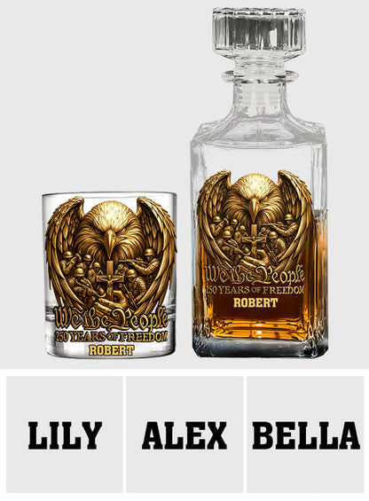 250 Years of Freedom We The People - Personalized Veteran Whiskey Decanter Set