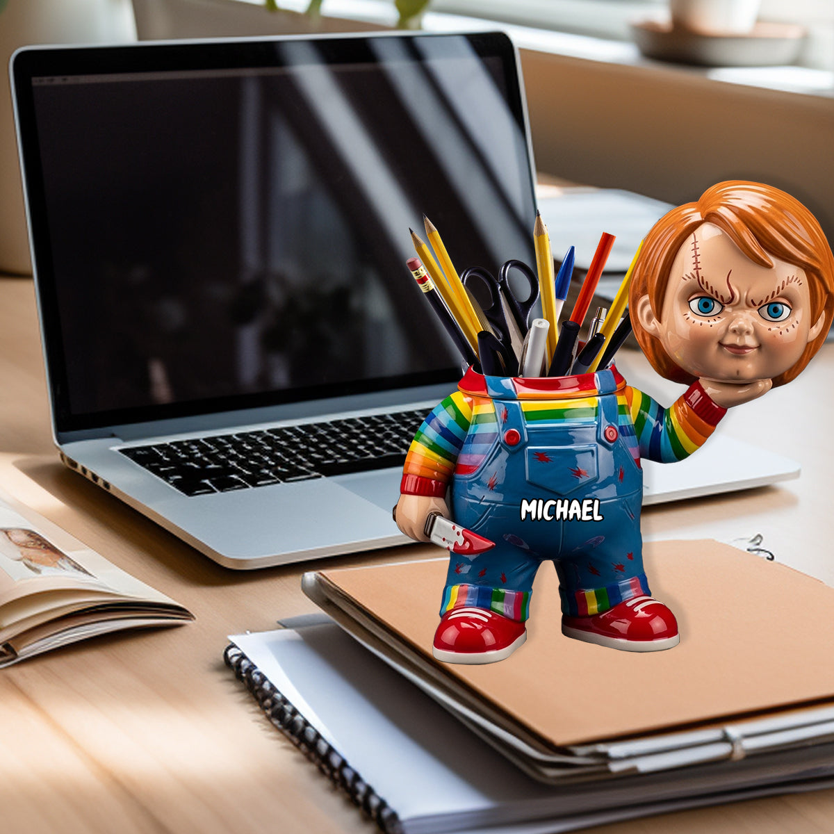 Scary Movies - Personalized Wooden Pen Holder