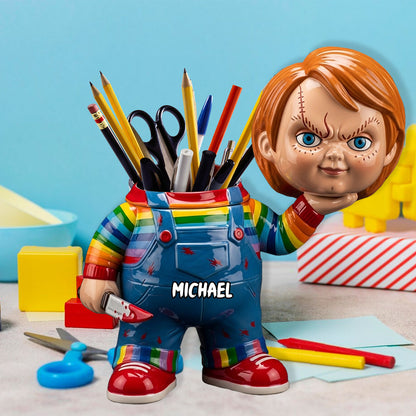 Scary Movies - Personalized Wooden Pen Holder