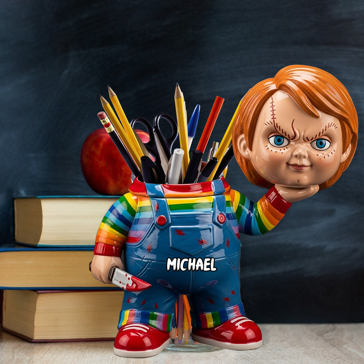 Scary Movies - Personalized Wooden Pen Holder