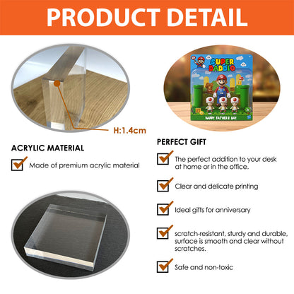 Super Daddio/ Mommio - Personalized Super Plumber Custom Shaped Acrylic Plaque