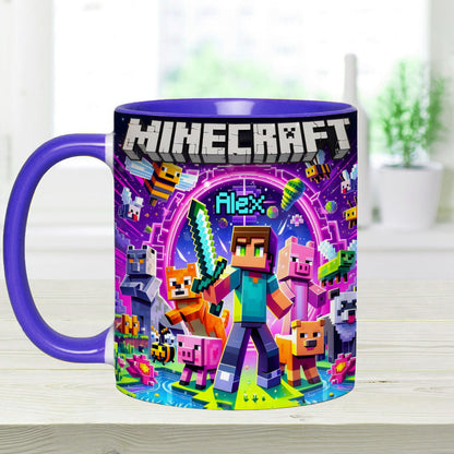 Cool Block Man - Personalized Block World Accent Mug