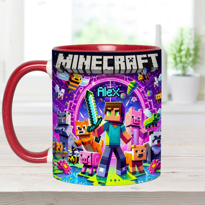 Cool Block Man - Personalized Block World Accent Mug