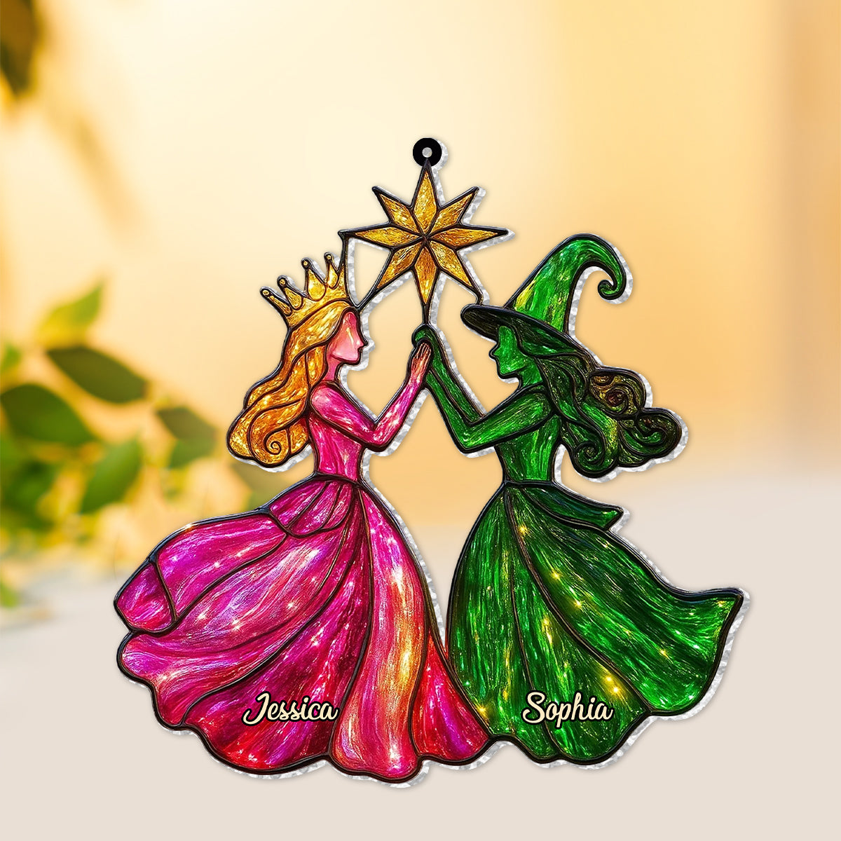 Changed For Good - Personalized Green and Pink Hologram Window Hanging Suncatcher