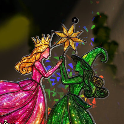 Changed For Good - Personalized Green and Pink Hologram Window Hanging Suncatcher