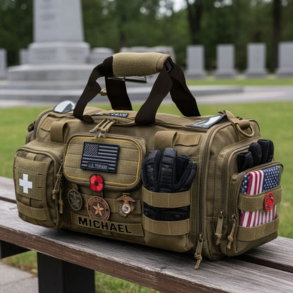 Freedom Is Never Free - Personalized Veteran Duffle Bag