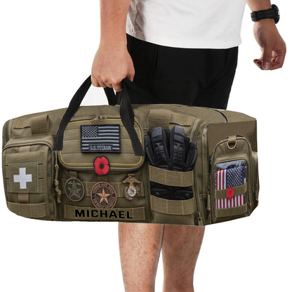 Freedom Is Never Free - Personalized Veteran Duffle Bag