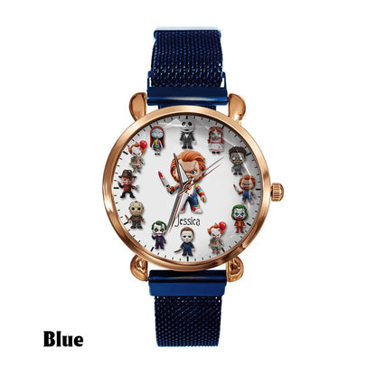 Just A Girl Who Loves Horror Movies - Personalized Women Hand Watch