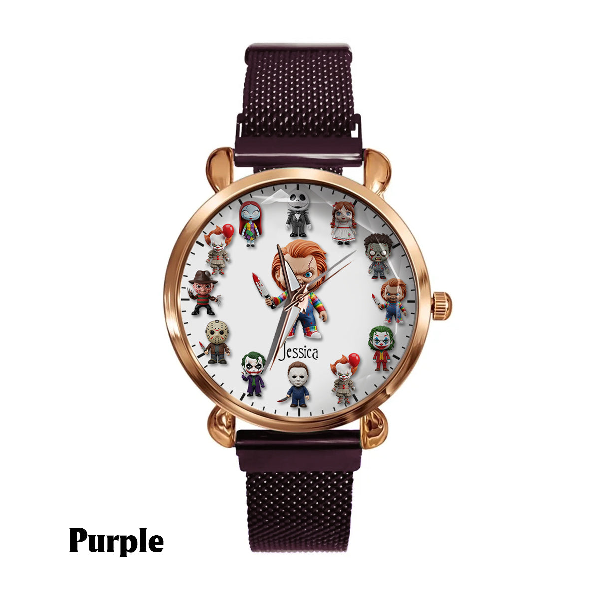Just A Girl Who Loves Horror Movies - Personalized Women Hand Watch
