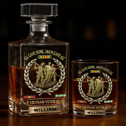 All Gave Some - Personalized Veteran Whiskey Decanter Set