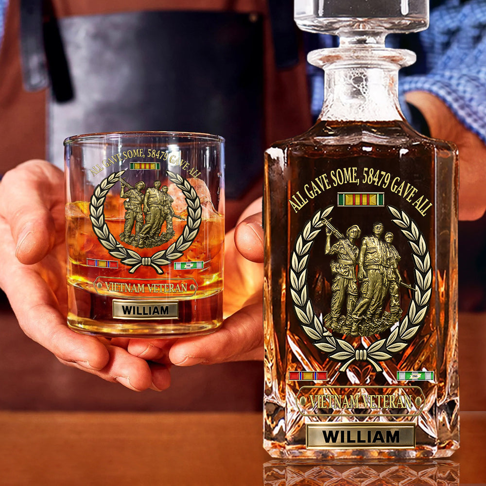 All Gave Some - Personalized Veteran Whiskey Decanter Set