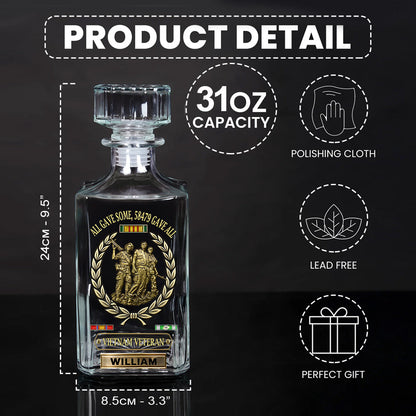 All Gave Some - Personalized Veteran Whiskey Decanter Set