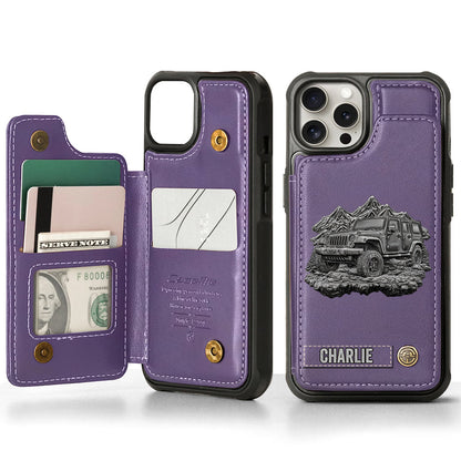 Metallic Off-Road Car - Personalized Car Wallet Phone Case