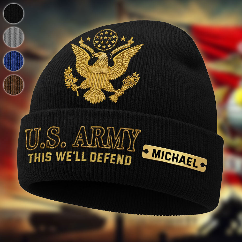 This We'll Defend - Personalized Veteran Beanie Hat