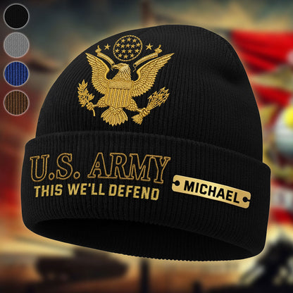 This We'll Defend - Personalized Veteran Beanie Hat