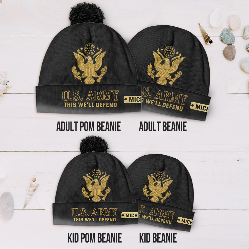 This We'll Defend - Personalized Veteran Beanie Hat