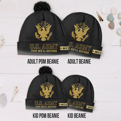 This We'll Defend - Personalized Veteran Beanie Hat