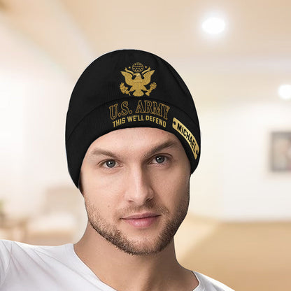 This We'll Defend - Personalized Veteran Beanie Hat