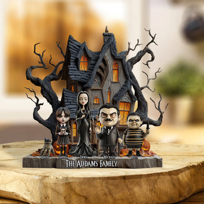The Mysterious and Spooky Family - Personalized Family Custom Shaped Acrylic Plaque