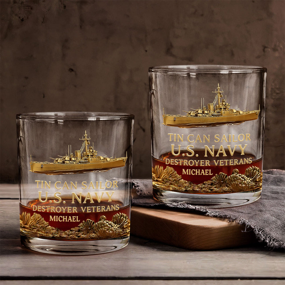 U.S. Navy - Personalized Veteran Whiskey Glass